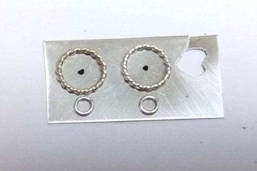 Judy Larson's Bali Style Earrings - , Contemporary Wire Jewelry, Stamping, Stamps, Butane Torch, Soldering, Solder, Drilling, Drill, Cut the earring backing sections apart if needed
